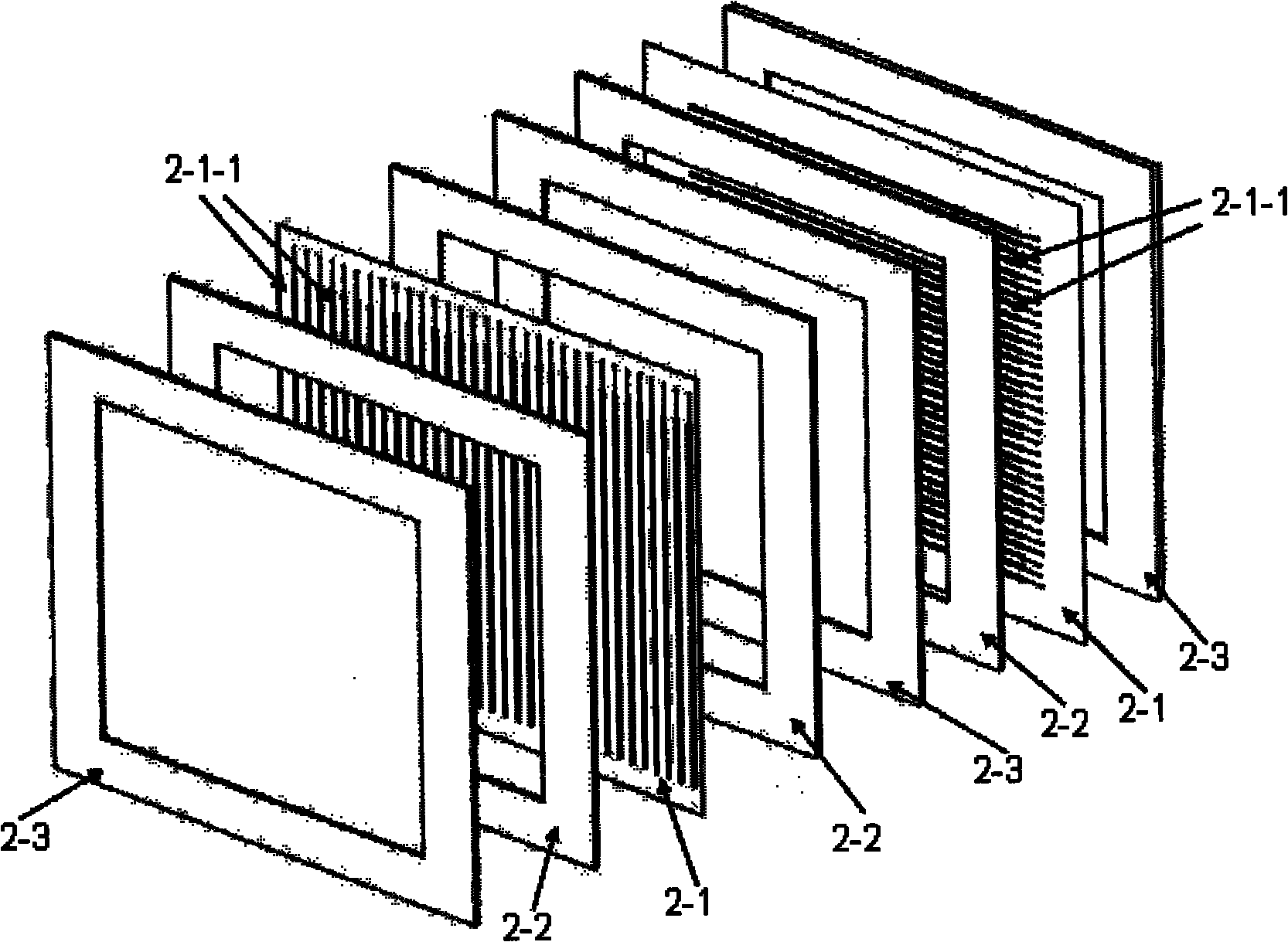 Heavy ion beam current transverse dosage distribution measuring detector and two-dimensional imaging method thereof