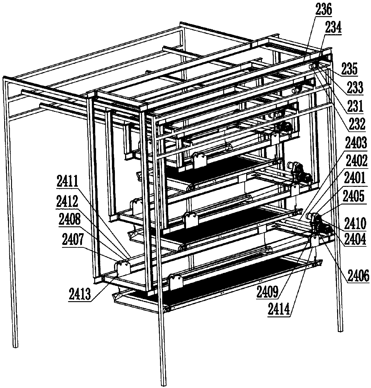 High-dome inlaid longitudinal column transverse moving parking method and device