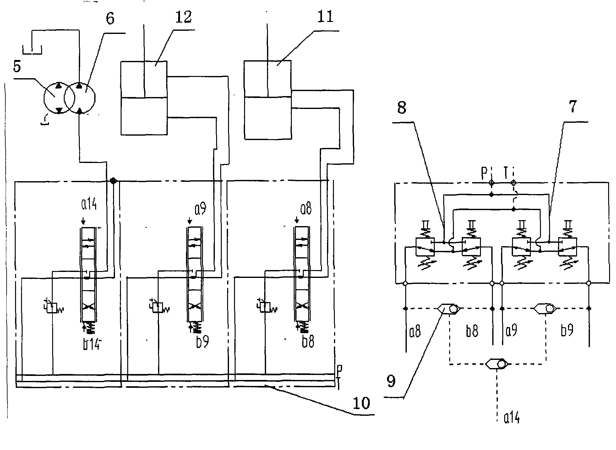 Forced lubrication system for cutting speed reducer of tunneller