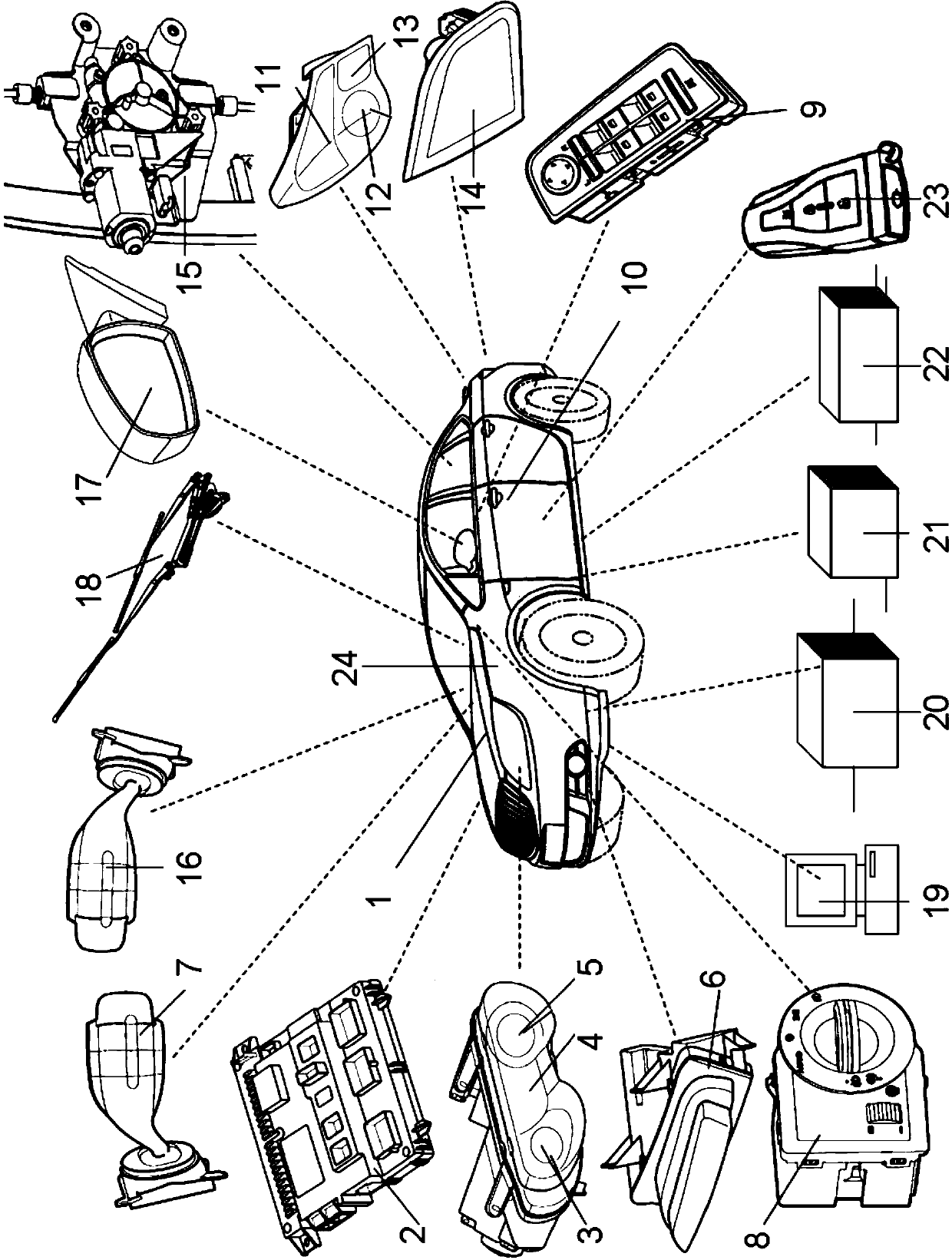 Teaching experiment platform of automobile body network control system