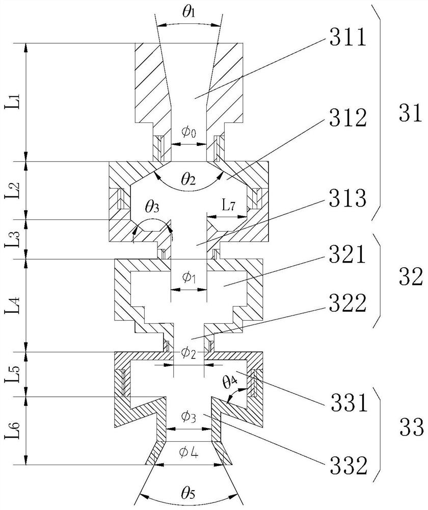 Non-submerged cavitation water jet device and method for efficiently eliminating welding residual stress