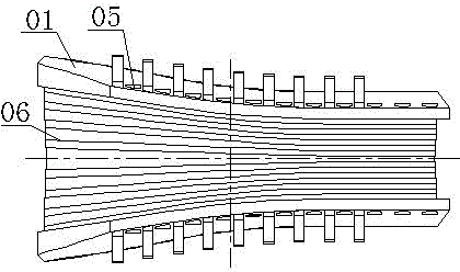 A suspension bridge scatter cable saddle