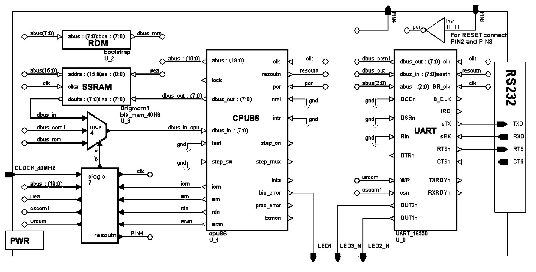 FPGA-based microcomputer interface hardware experiment platform