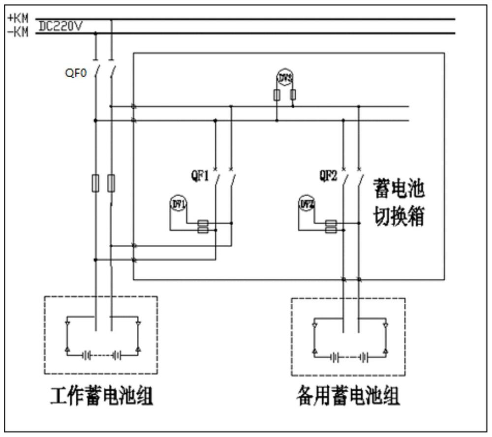 Switching device and method for realizing storage battery charging and discharging test