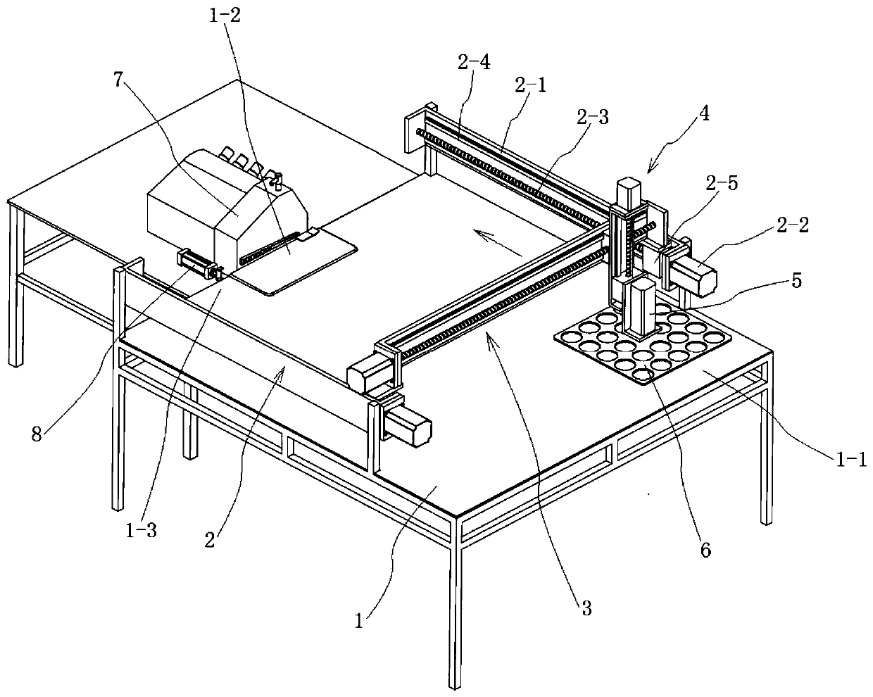 Automatic towel continuous serging device and serging method thereof