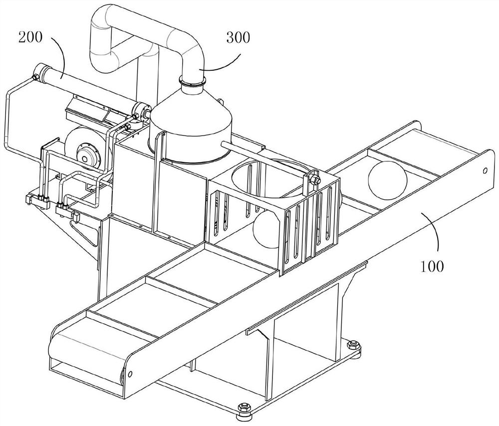 Ultrasonic dewatering assembly applied to vegetable deep processing