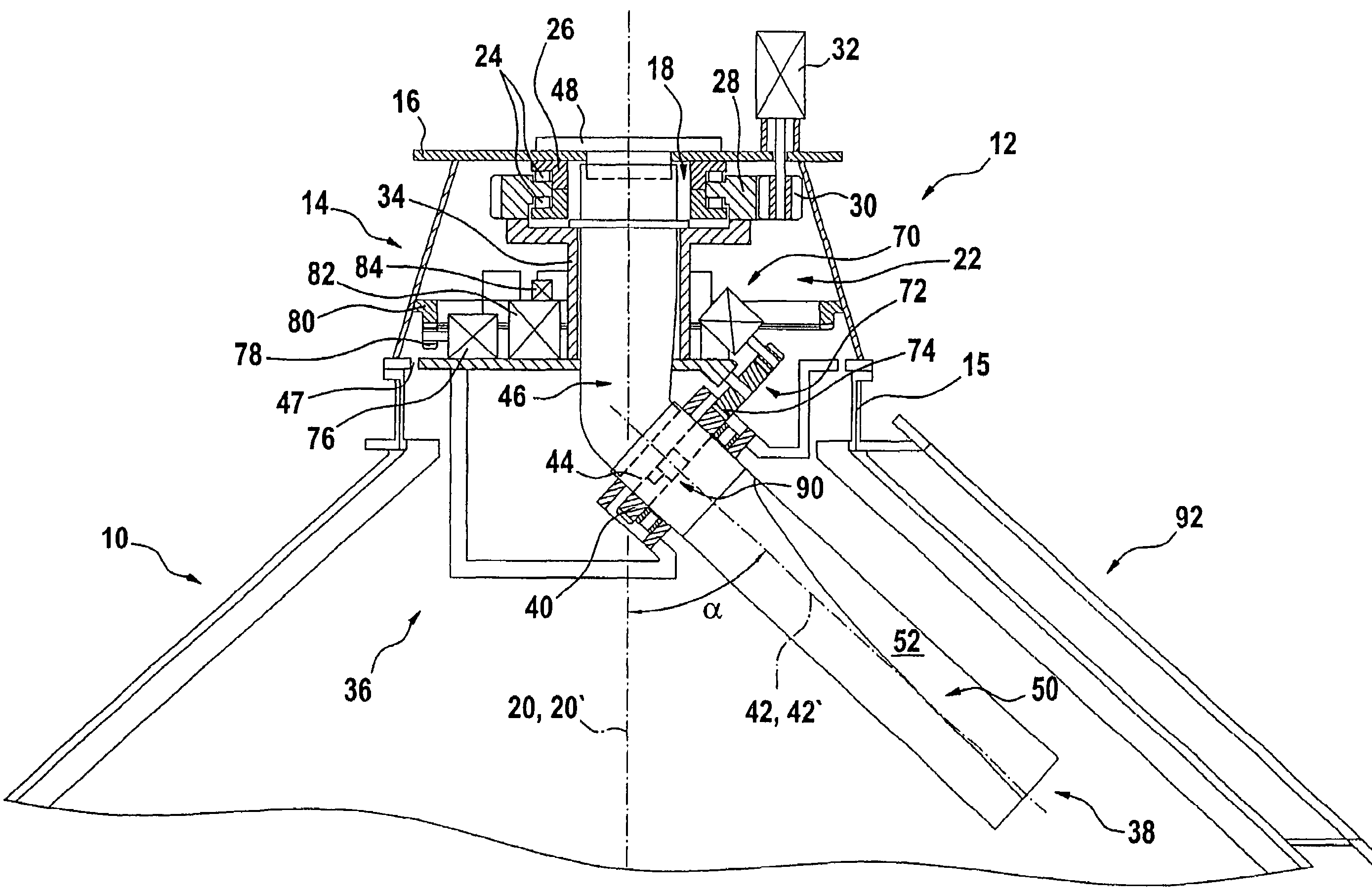 Charging device with rotary chute