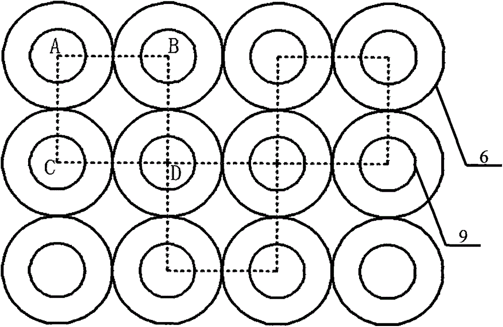 Two-dimensional Orthogonal Distribution Array Electromagnetic Shielding Light Window of Concentric Rings with Inscribed Subrings