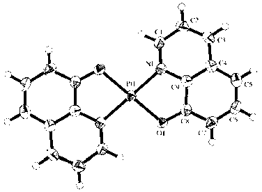 OLED (Organic Light Emitting Diode) device prepared by taking di (8-hydroxyquinoline) platinum as doped material