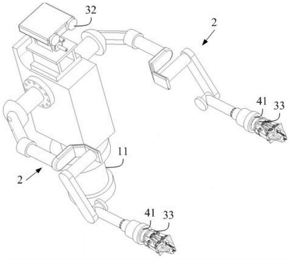 Action method of fully hydraulic autonomous mobile manipulator