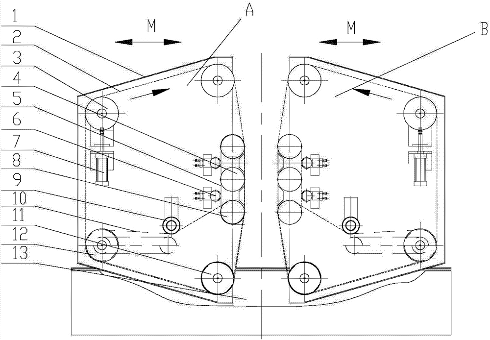 Counter-position placement abrasive belt grinding robot