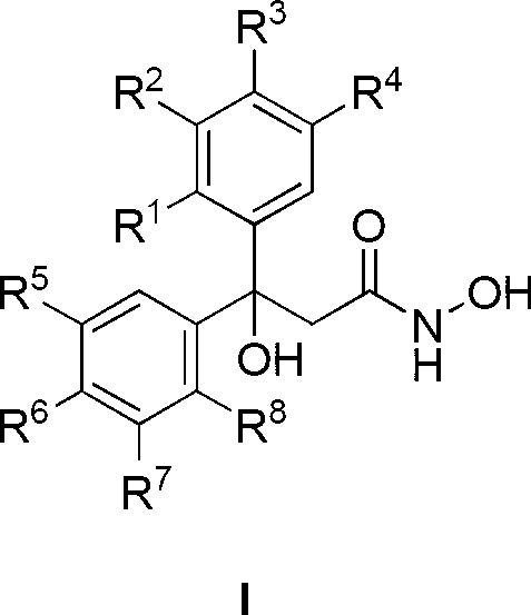 Diaryl propionyl hydroxamic compound and preparation method and use thereof