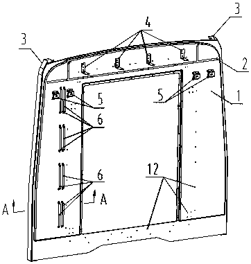 Carbon fiber composite end wall structure for subway