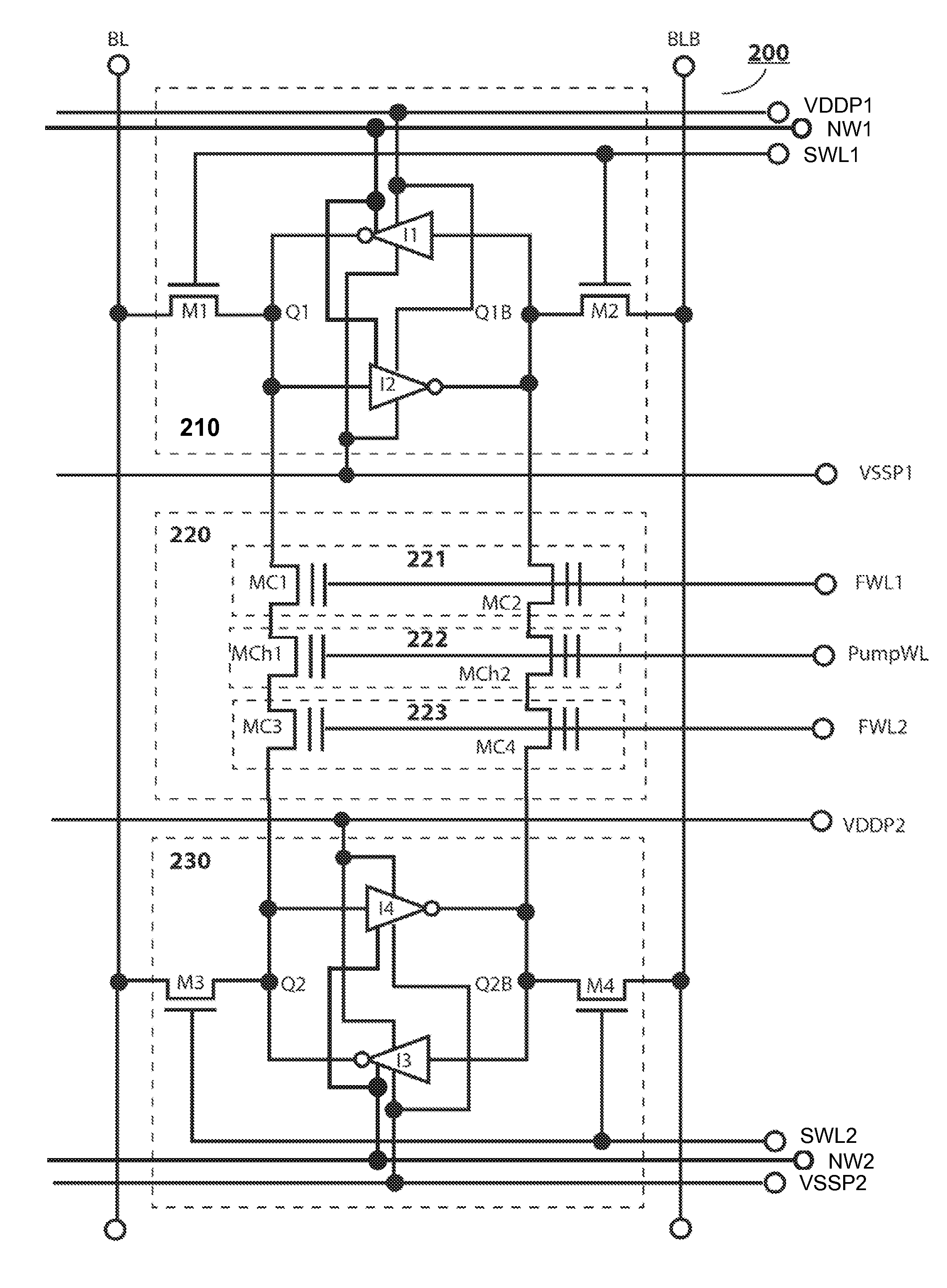 Pseudo-8T NVSRAM cell with a charge-follower