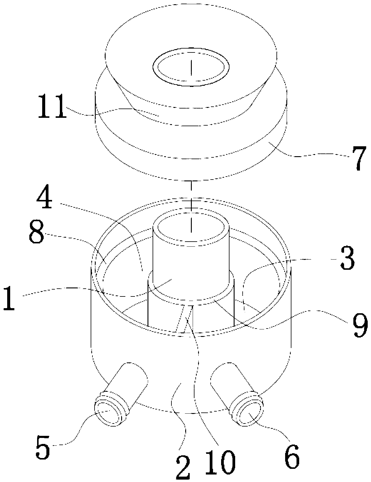 Output lens cooling device of carbon dioxide laser