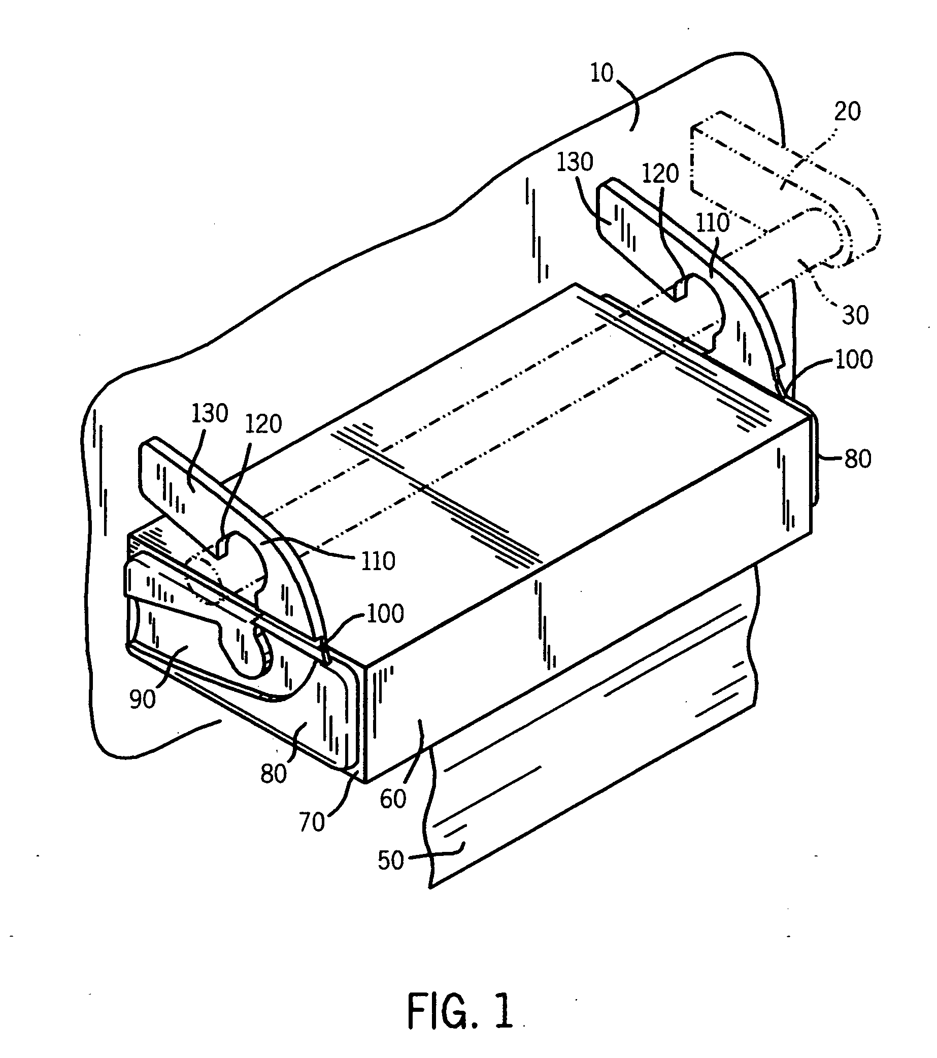 Sheeted cleaning media dispenser with rotation limiting hanger