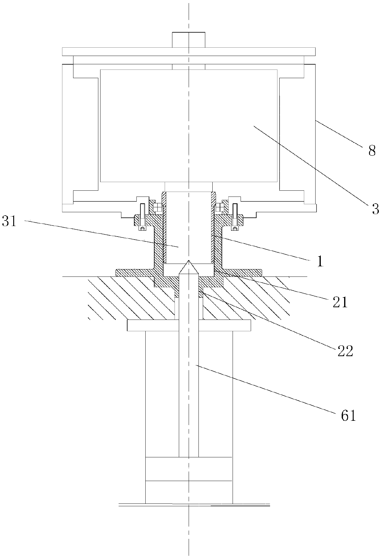 Stator, rotor and bearing one-time assembled precision guiding device for permanent magnetism motor