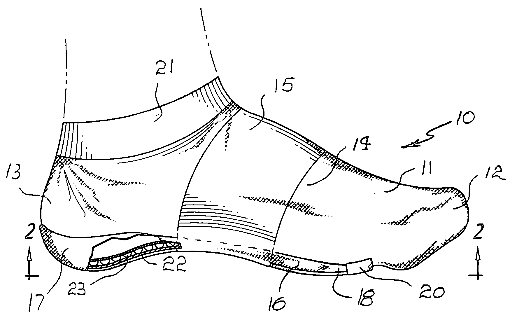 Pilates sock with tactile posture feedback