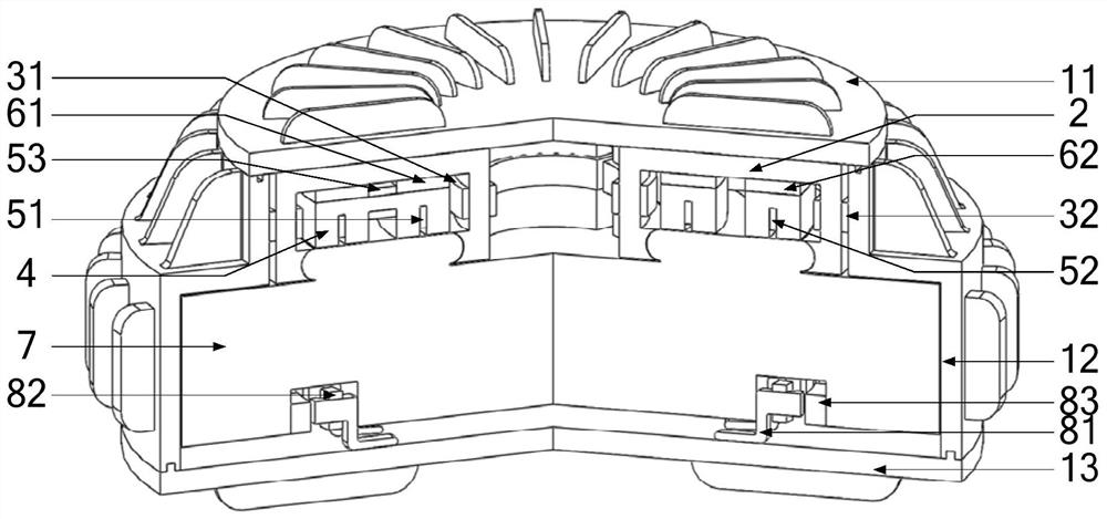 Five-degree-of-freedom unilateral suspension-supported ball-disc flywheel integrated vehicle-mounted energy storage device