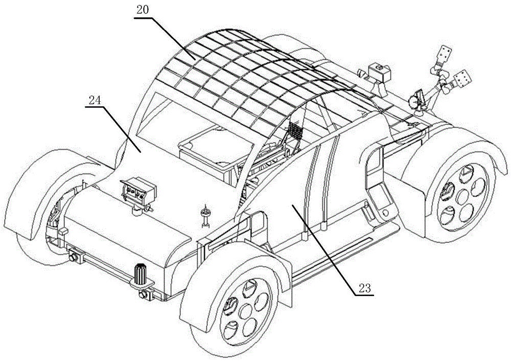 Semi-enclosed split manned lunar rover