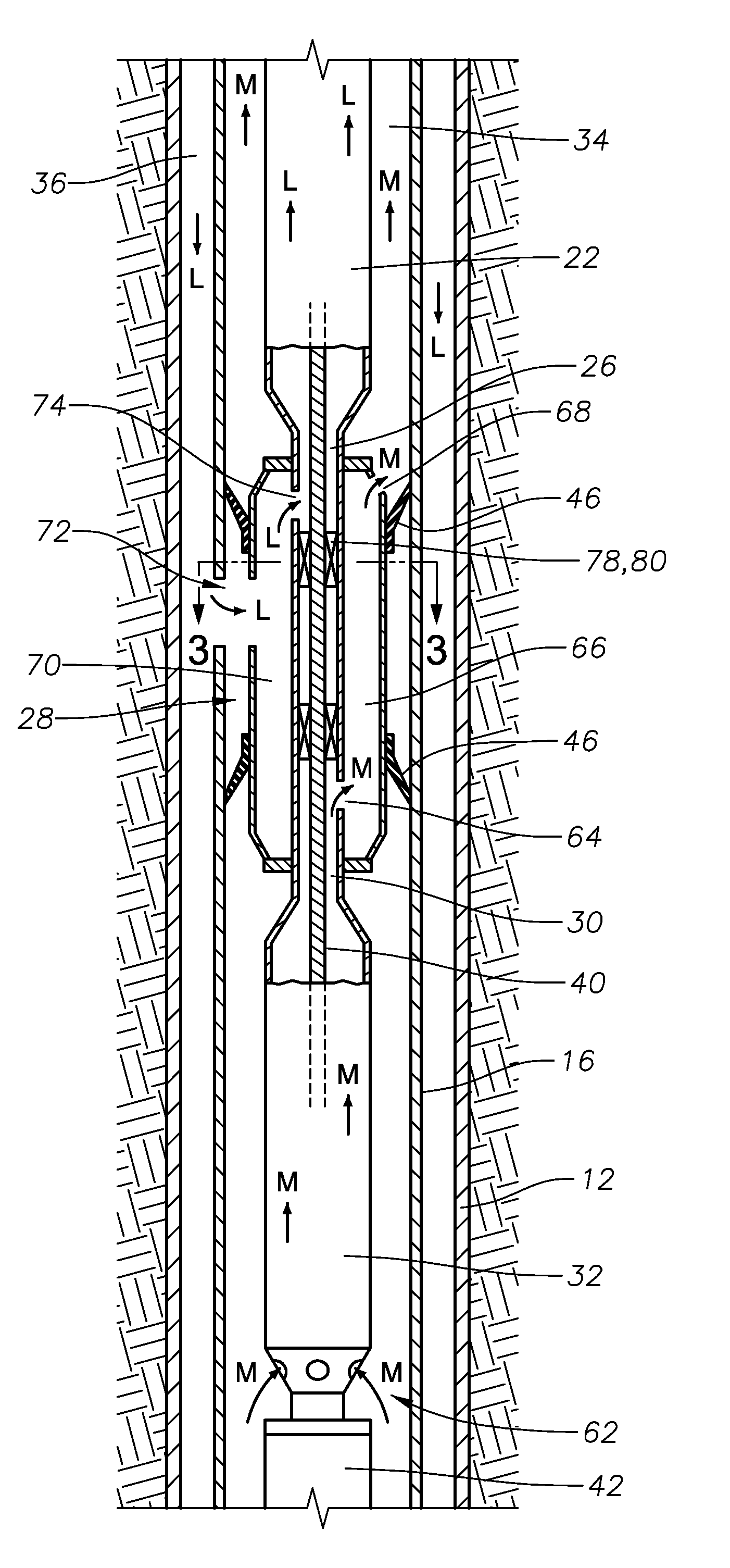 Gas boost pump and crossover in inverted shroud