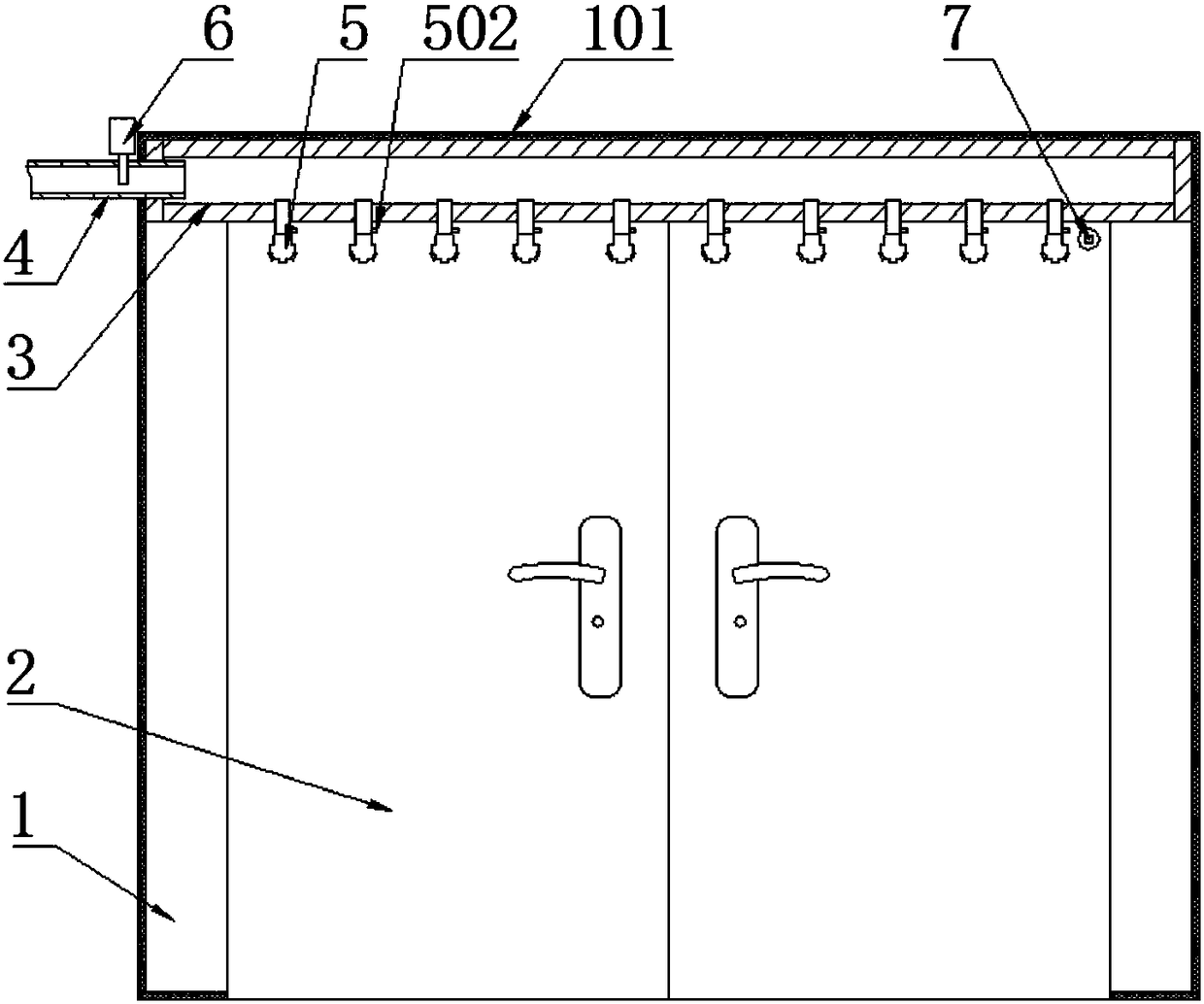 Fire control system formed by high-pressure water mist and used for safe house