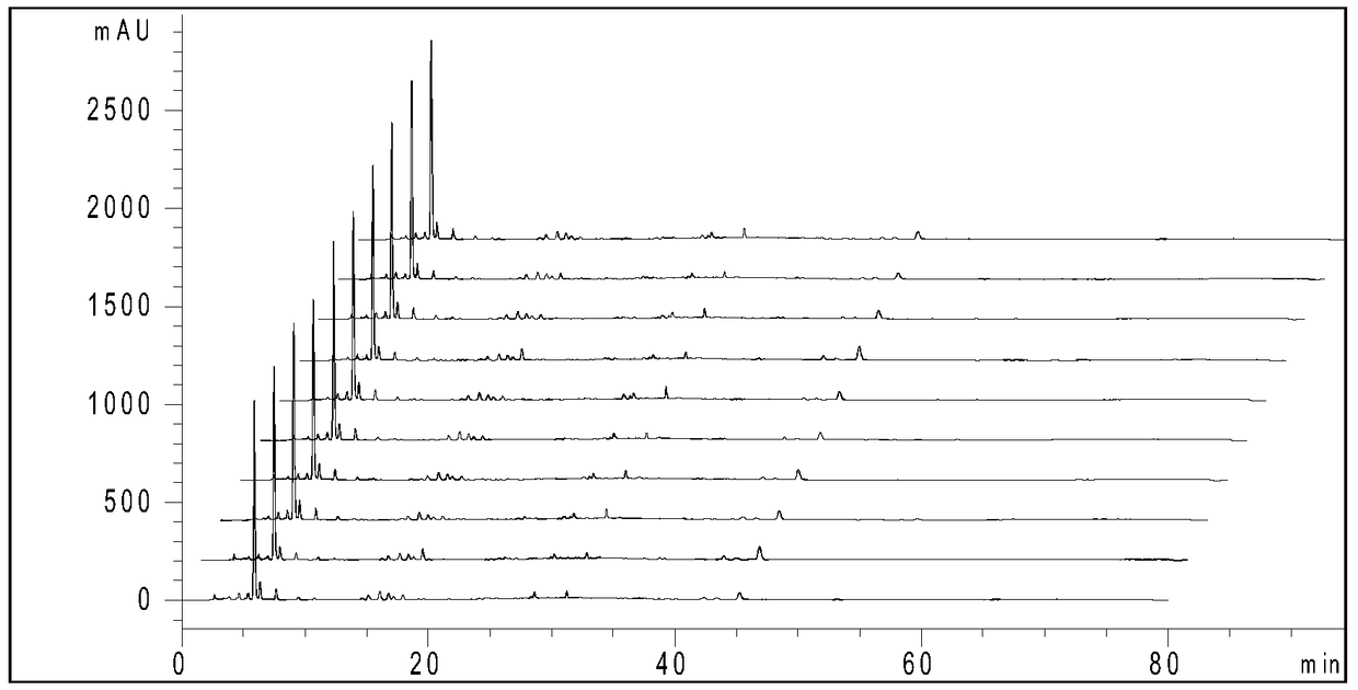 A kind of Dazhu Hongjingtian capsule fingerprint and its construction method