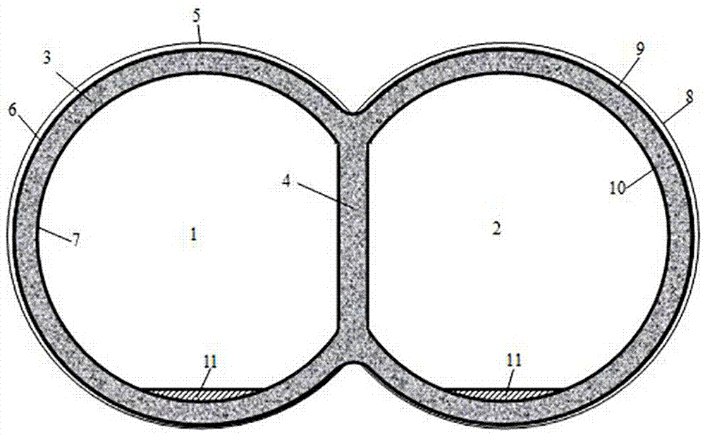 Anti-seepage anti-corrosion durability confluence storage-adjusting-type deep tunnel