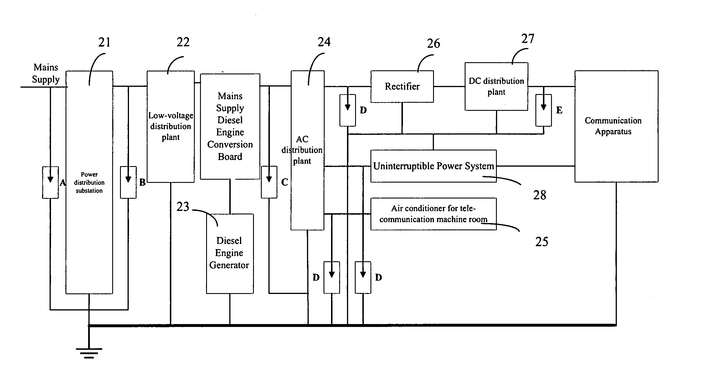 Outdoor lightning protection power supply system