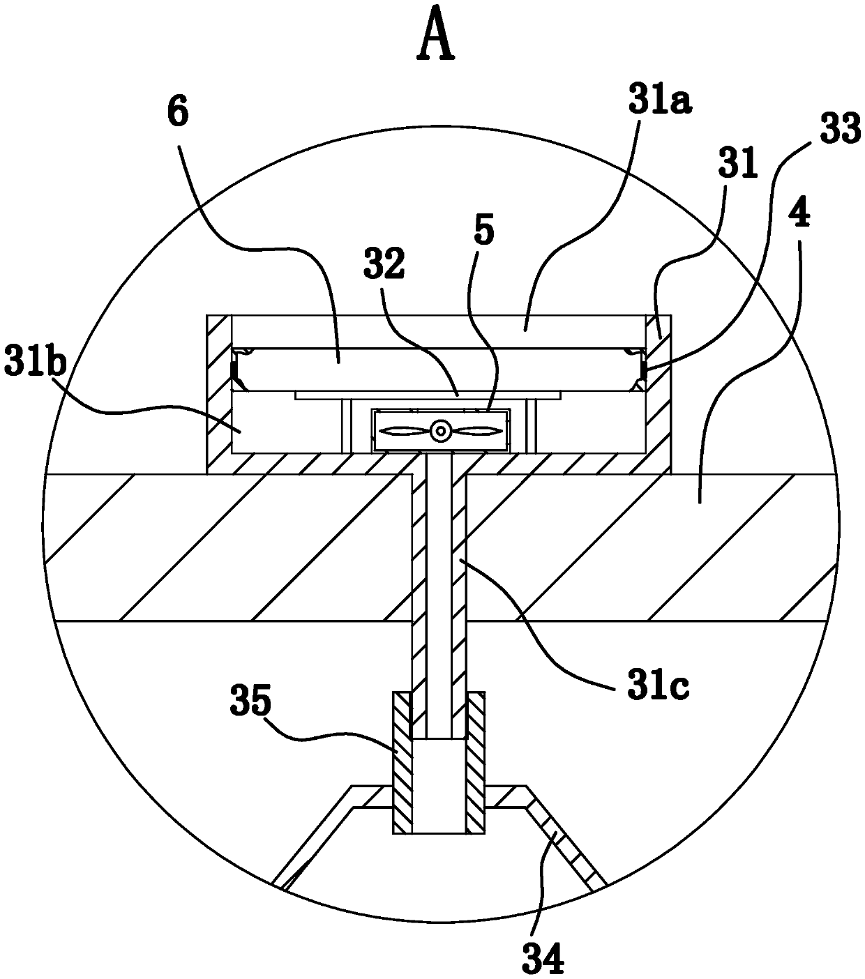 Dust suction mechanism of printing device for printed fabrics