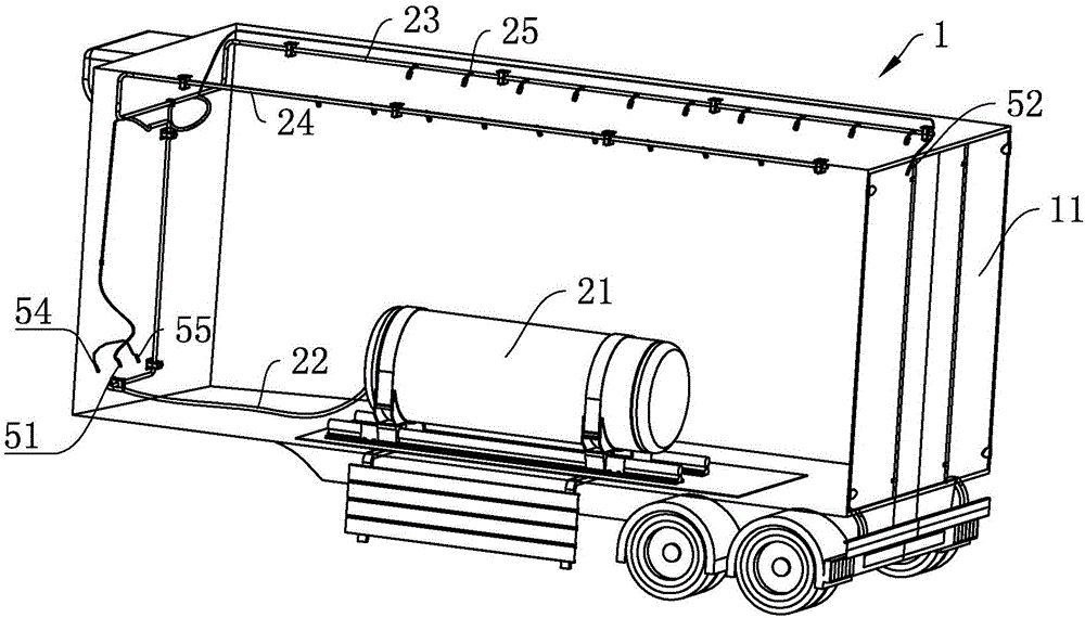 Car-mounted liquid nitrogen spraying and refrigerating system