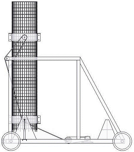 Movable type reinforcement cage mounting device