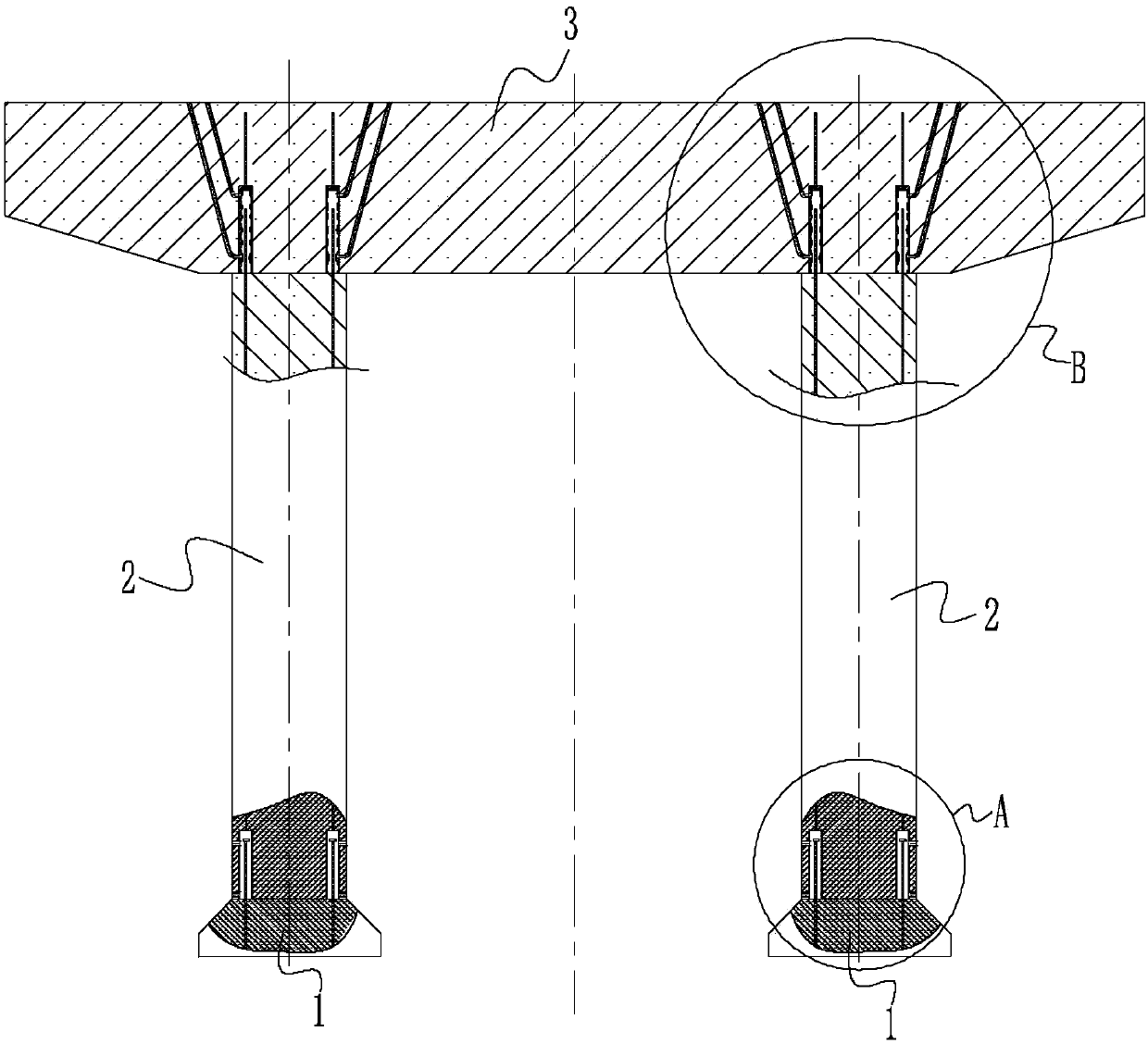 Combined box-type subgrade without bottom plate and subgrade construction method