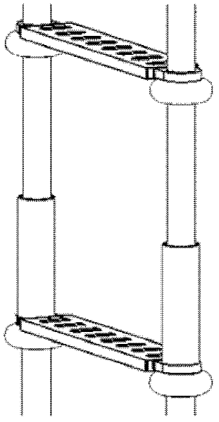 Folding high-rise escape ladder