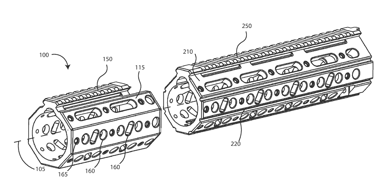 Modular handguard device for a firearm