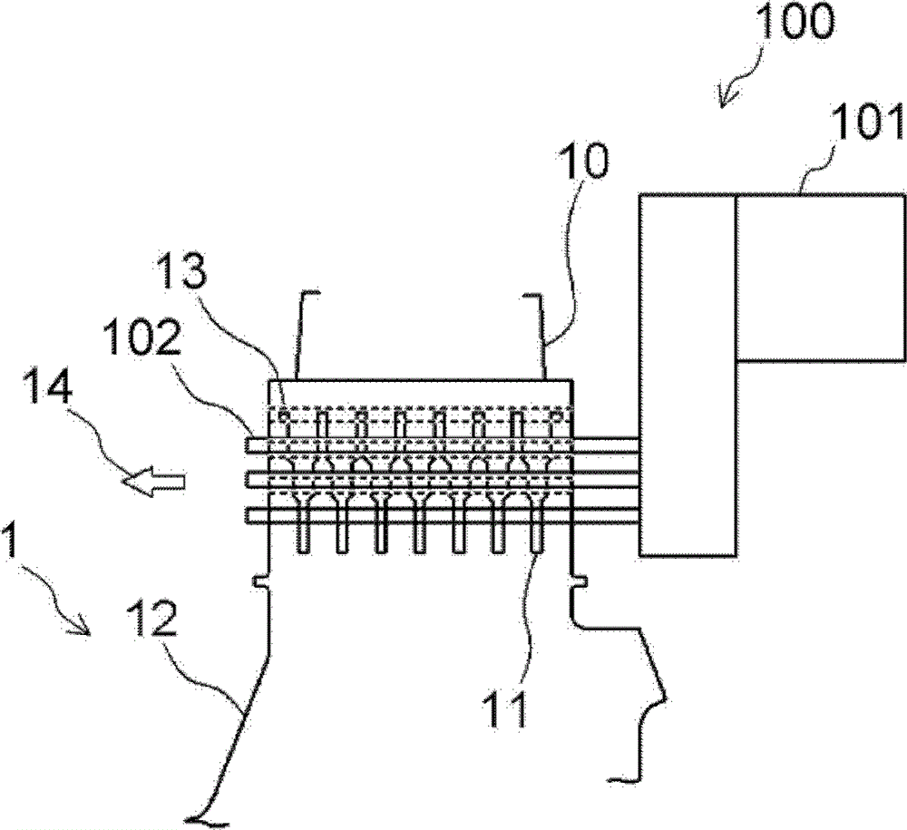 Stress treatment device and turbine manufacture method