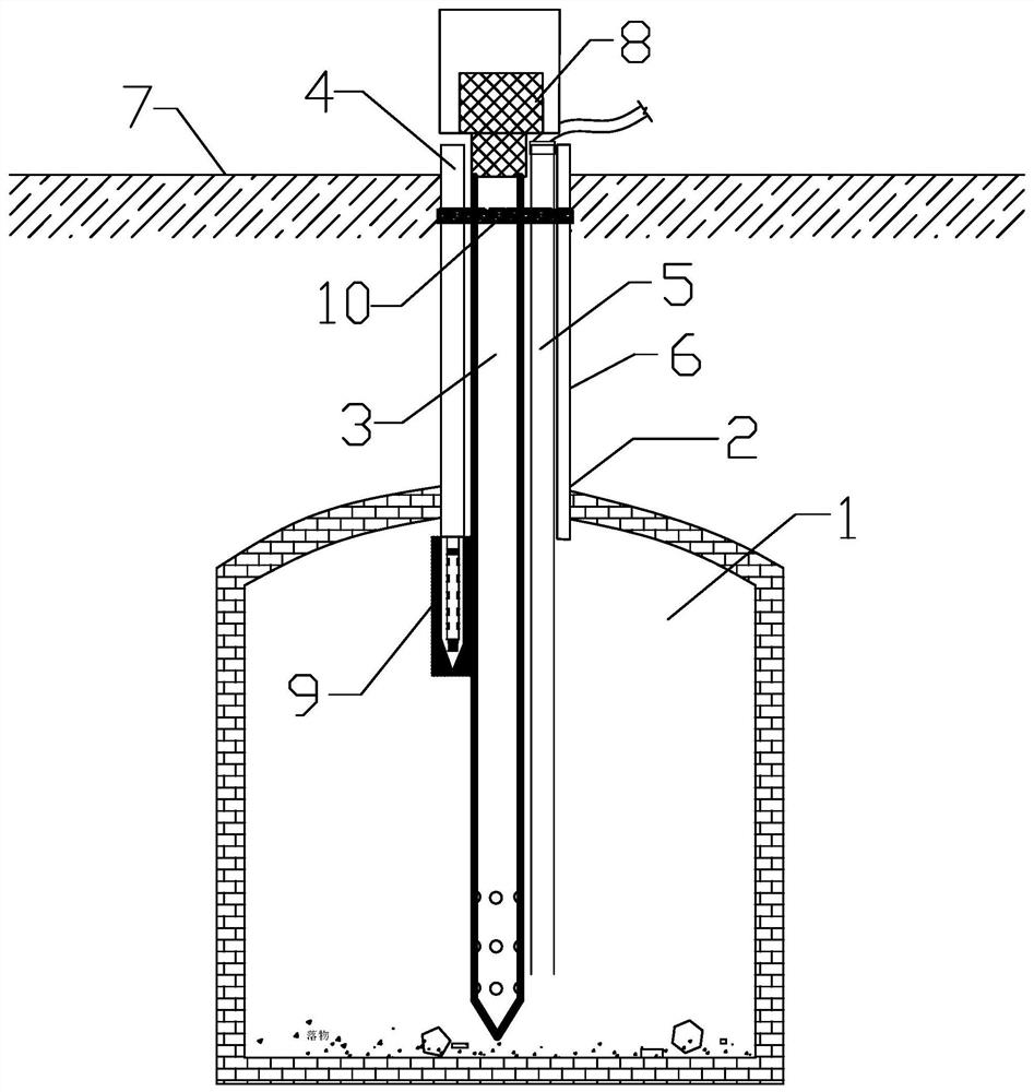 Filling device and method for abandoned air-raid shelter in pile foundation construction site