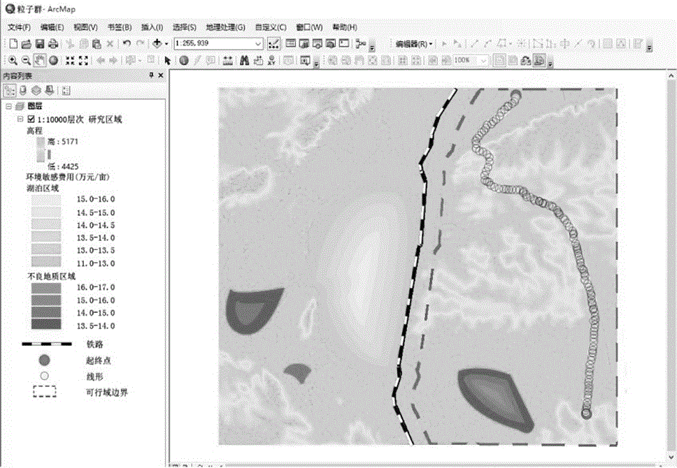 Three-dimensional guiding line selection method for road in permafrost region