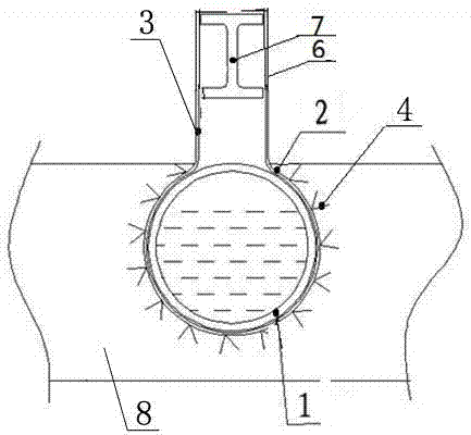 A tubular water-cooling device for the lining of the whole pouring furnace roof