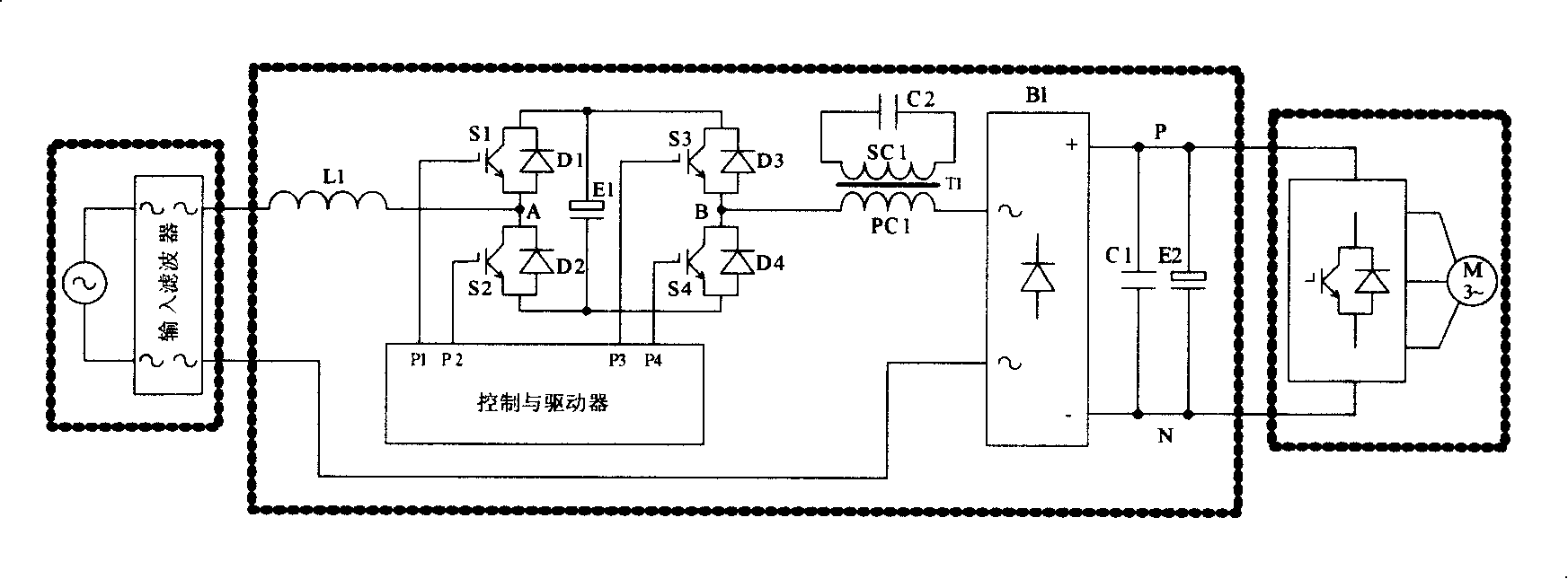 Active passive mixed single phase power factor correcting circuit