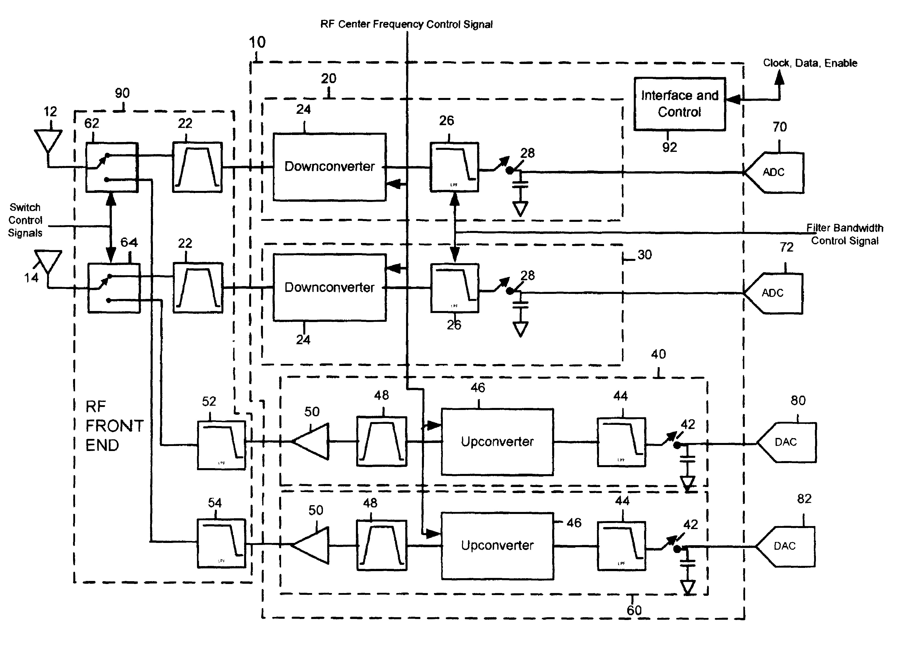 Multiple-input multiple-output radio transceiver