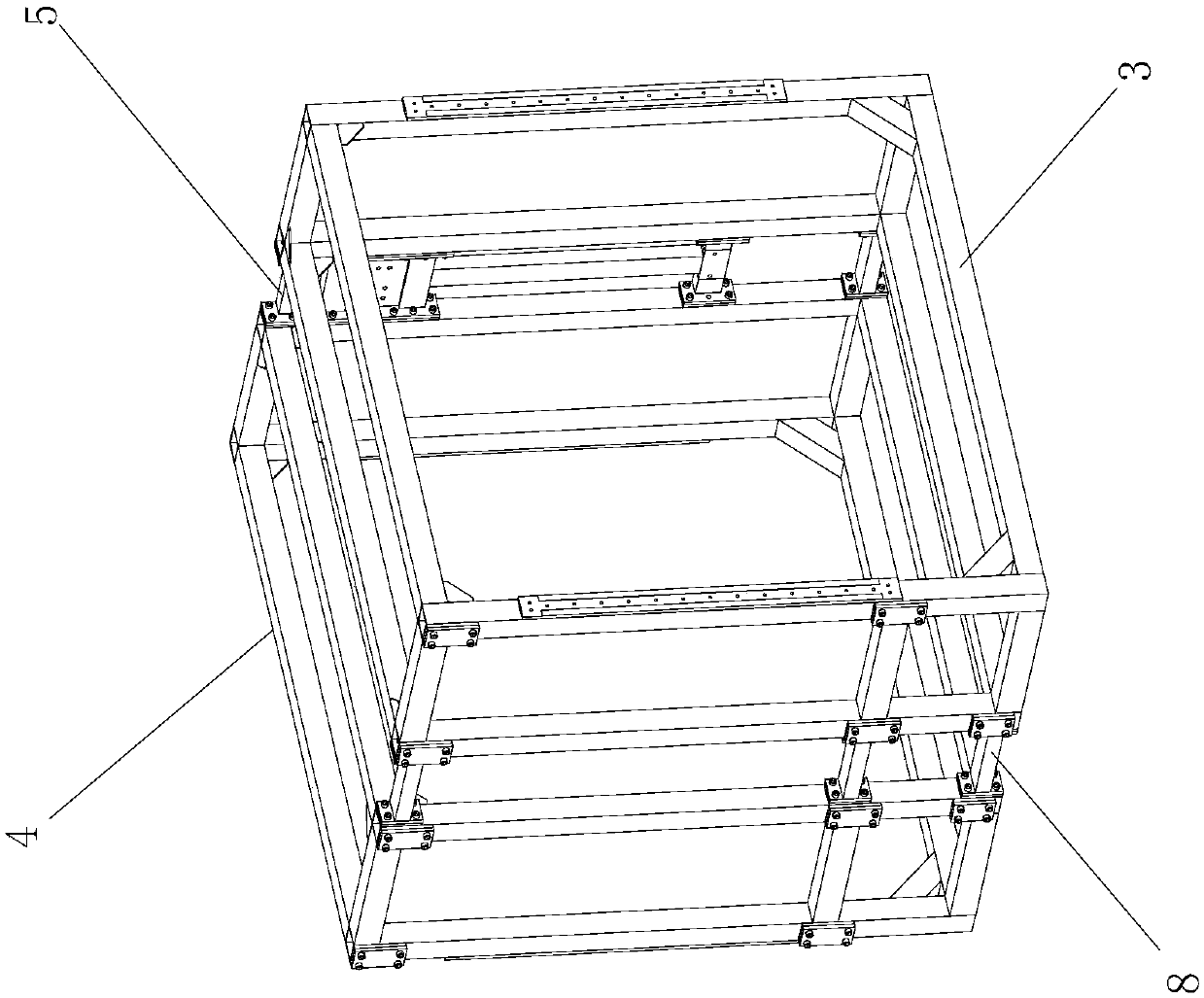 Main frame for modular combined anti-seismic support and hanger anti-seismic performance detection equipment