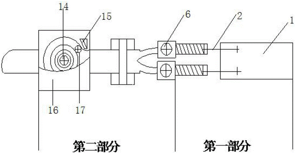 Lead and conductor connection device of strain gauge