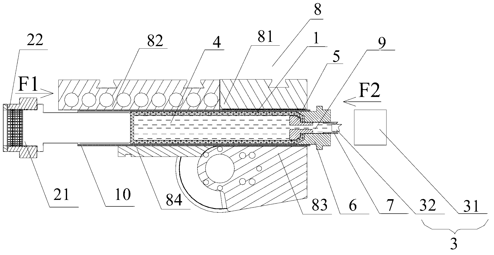 Tubular product bending internal pressing supporting device and tubular product bending method