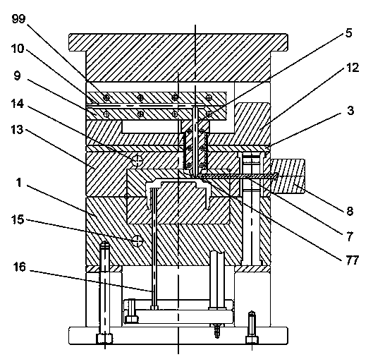 Die for injection molding of thermosetting material