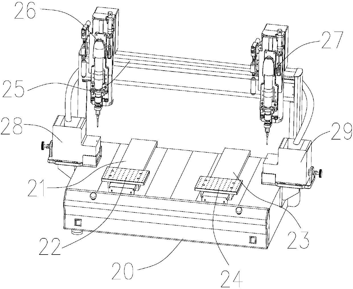 Double-station screw locking device