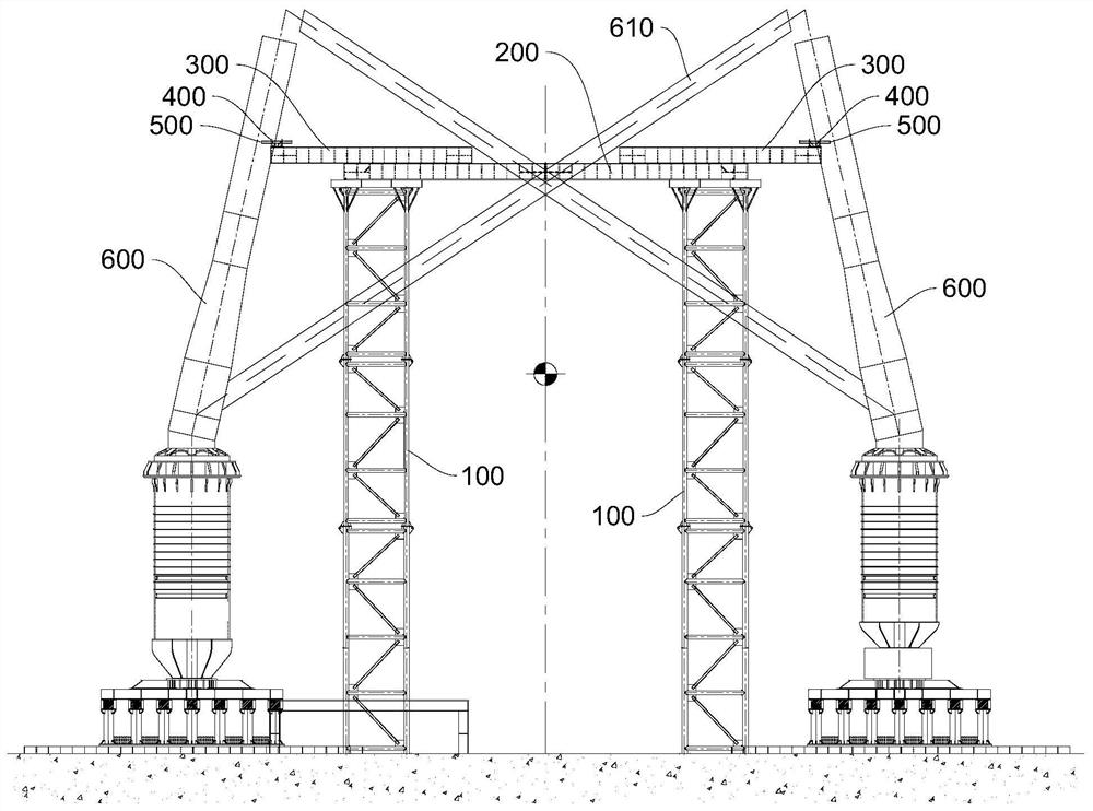 Wind power jacket inner container type mounting bracket