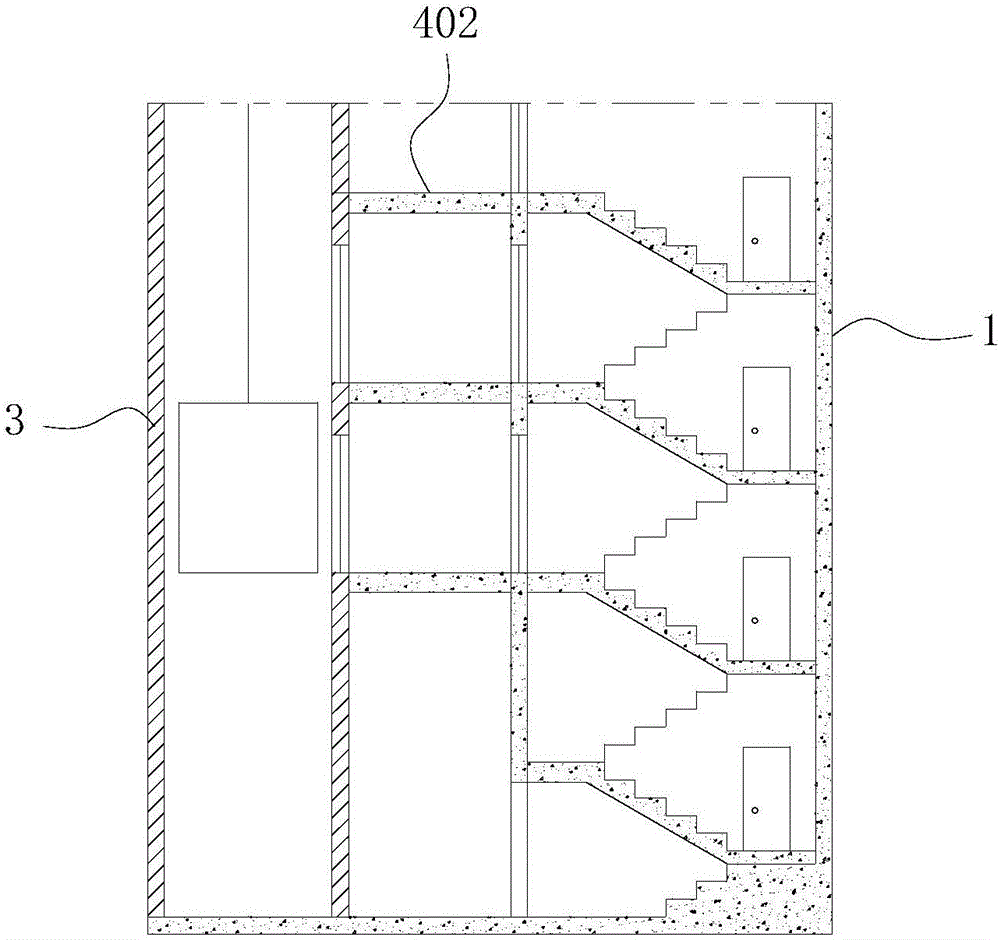 Secondarily added elevator structure