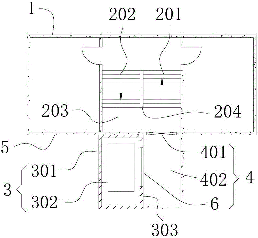 Secondarily added elevator structure