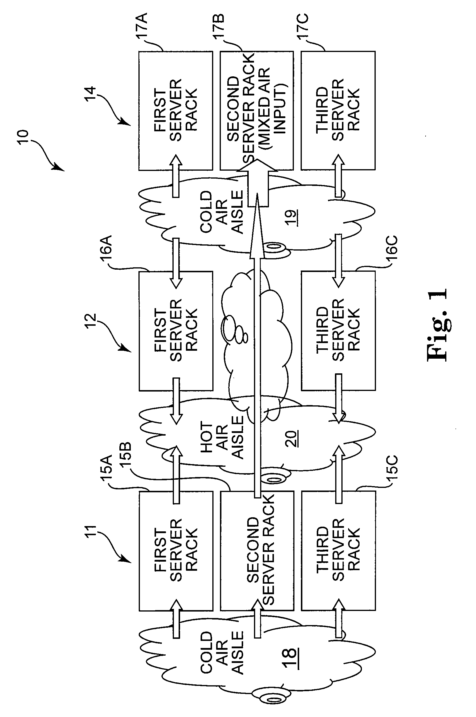 Passive rear door for controlled hot air exhaust